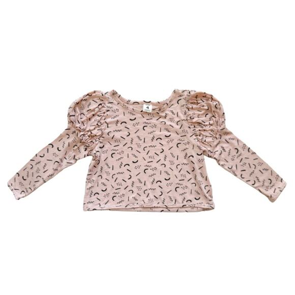 NWOT Stem Confetti Puff Sleeve Tee Size 4 - Picture 1 of 4